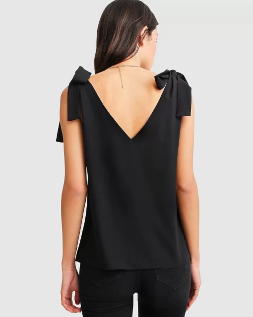 Belle & Bloom Feel For You V-Neck Top - Black Best Sale