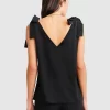 Belle & Bloom Feel For You V-Neck Top - Black Discount