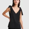 Belle & Bloom Feel For You V-Neck Top - Black Discount