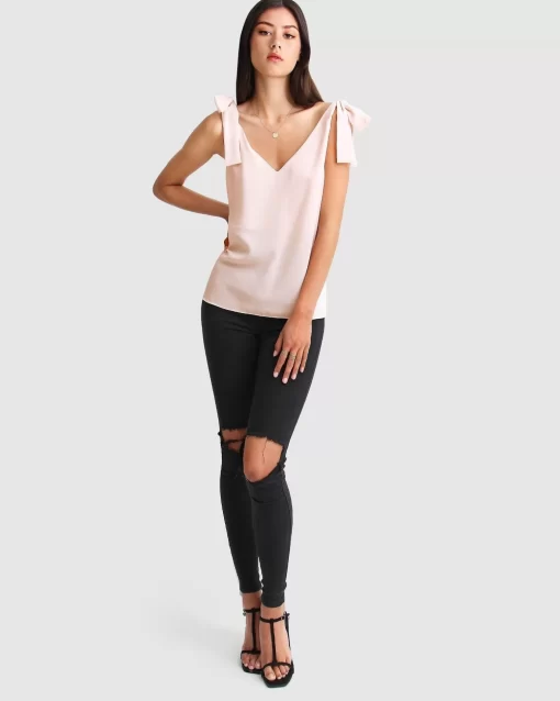 Belle & Bloom Feel For You V-Neck Top - Blush Sale