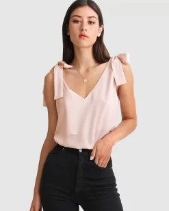 Belle & Bloom Feel For You V-Neck Top - Blush Flash Sale