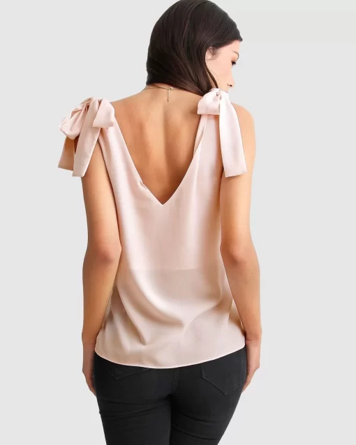 Belle & Bloom Feel For You V-Neck Top - Blush Flash Sale