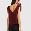 Belle & Bloom Feel For You V-Neck Top - Burgundy Hot