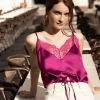 Belle & Bloom Friday Nights Lace Cami - Fuchsia Cheap