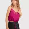 Belle & Bloom Friday Nights Lace Cami - Fuchsia Cheap