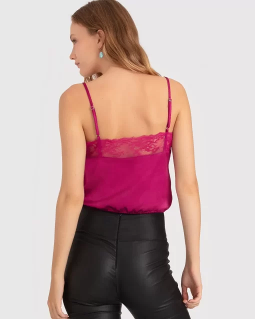 Belle & Bloom Friday Nights Lace Cami - Fuchsia Cheap