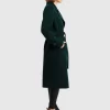 Belle & Bloom Front Runner Belted Coat - Dark Green Cheap