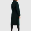 Belle & Bloom Front Runner Belted Coat - Dark Green Cheap