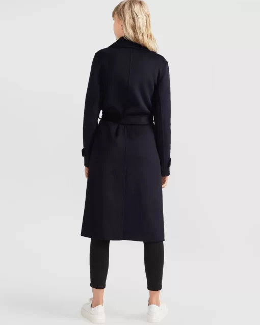 Belle & Bloom Front Runner Belted Coat - Navy Cheap