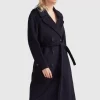 Belle & Bloom Front Runner Belted Coat - Navy Cheap