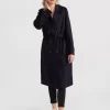 Belle & Bloom Front Runner Belted Coat - Navy Cheap