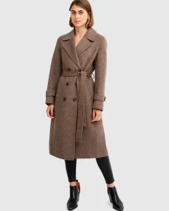 Belle & Bloom Front Runner Belted Coat - Walnut New