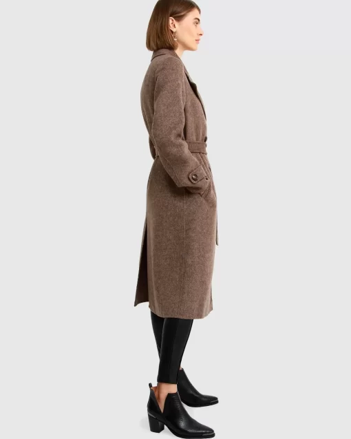 Belle & Bloom Front Runner Belted Coat - Walnut Hot