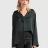 Belle & Bloom Gemini Waterfall Shirt - Dark Green New