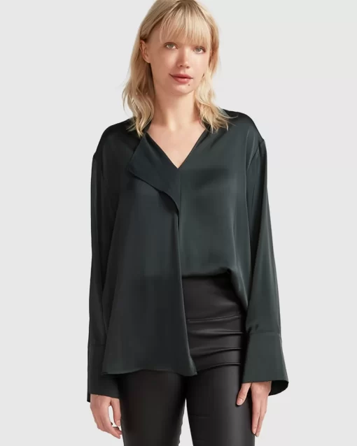 Belle & Bloom Gemini Waterfall Shirt - Dark Green New