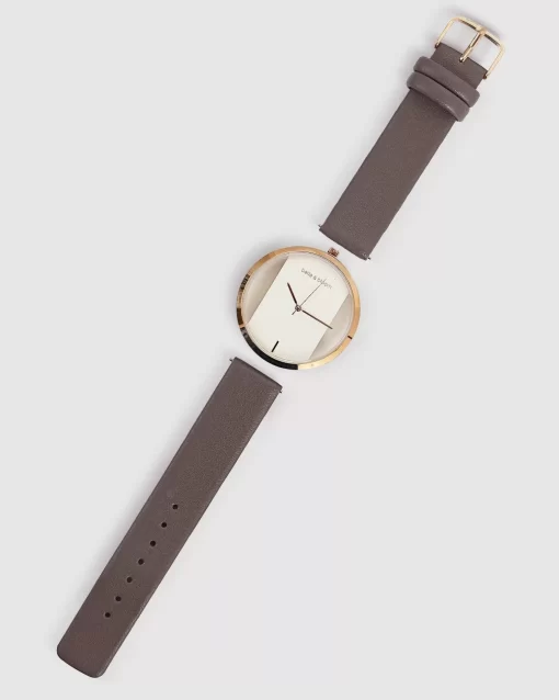 Belle & Bloom Grey - Leather Watch Strap Barcelona Story Final Sale Cheap