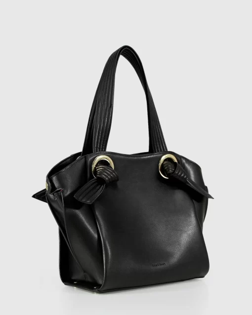 Belle & Bloom Heart Of Gold Leather Shoulder Bag - Black Online