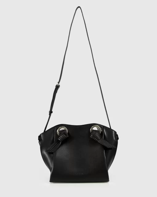 Belle & Bloom Heart Of Gold Leather Shoulder Bag - Black Online