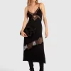 Belle & Bloom Heavenly Bodies Lace Slip Dress - Black Cheap