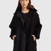 Belle & Bloom Heavy Hearted Detachable Hooded Coat - Black New