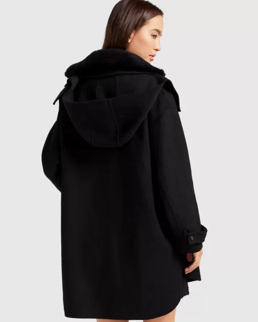 Belle & Bloom Heavy Hearted Detachable Hooded Coat - Black Sale