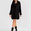 Belle & Bloom Heavy Hearted Detachable Hooded Coat - Black New