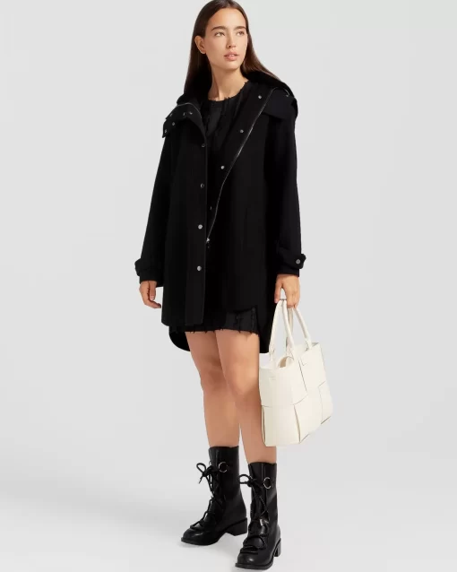 Belle & Bloom Heavy Hearted Detachable Hooded Coat - Black Sale