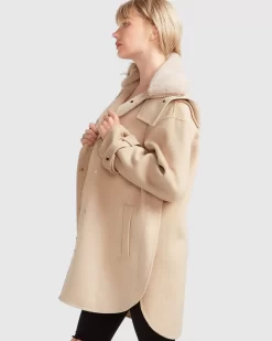 Belle & Bloom Heavy Hearted Detachable Hooded Coat - Pale Oat Store