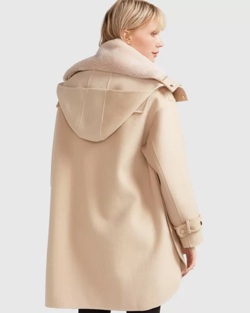 Belle & Bloom Heavy Hearted Detachable Hooded Coat - Pale Oat Best