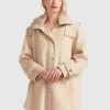 Belle & Bloom Heavy Hearted Detachable Hooded Coat - Pale Oat Best