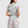 Belle & Bloom I'M The Star Wrap Dress - Light Blue Hot