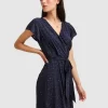 Belle & Bloom I'M The Star Wrap Dress - Navy Cheap