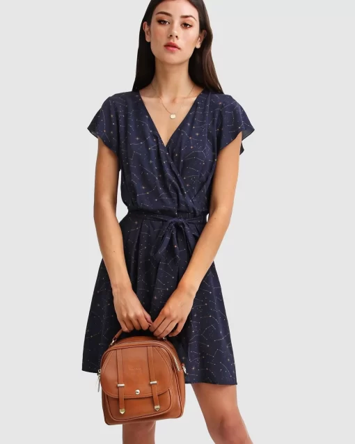 Belle & Bloom I'M The Star Wrap Dress - Navy Cheap