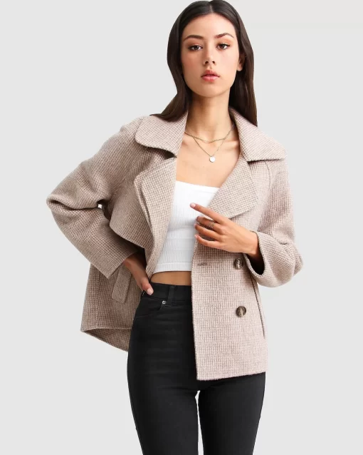 Belle & Bloom I'M Yours Wool Blend Peacoat - Beige Sale