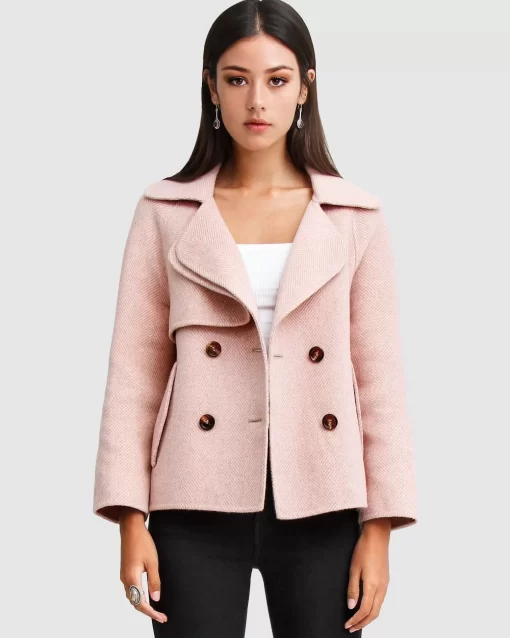 Belle & Bloom I'M Yours Wool Blend Peacoat - Blush Sale