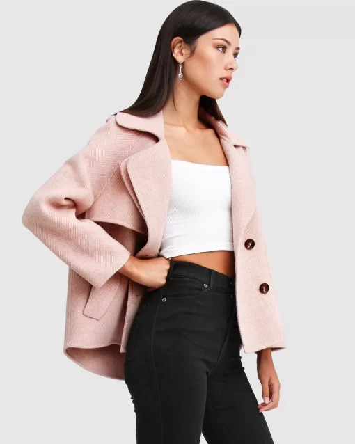 Belle & Bloom I'M Yours Wool Blend Peacoat - Blush Sale