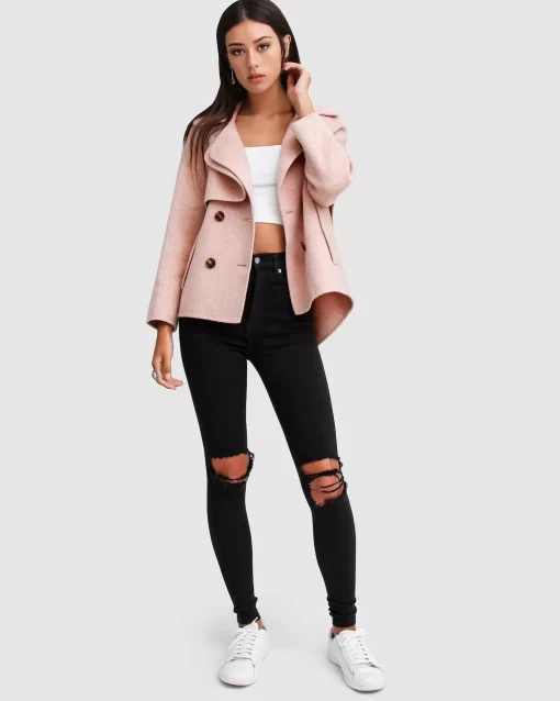 Belle & Bloom I'M Yours Wool Blend Peacoat - Blush Sale