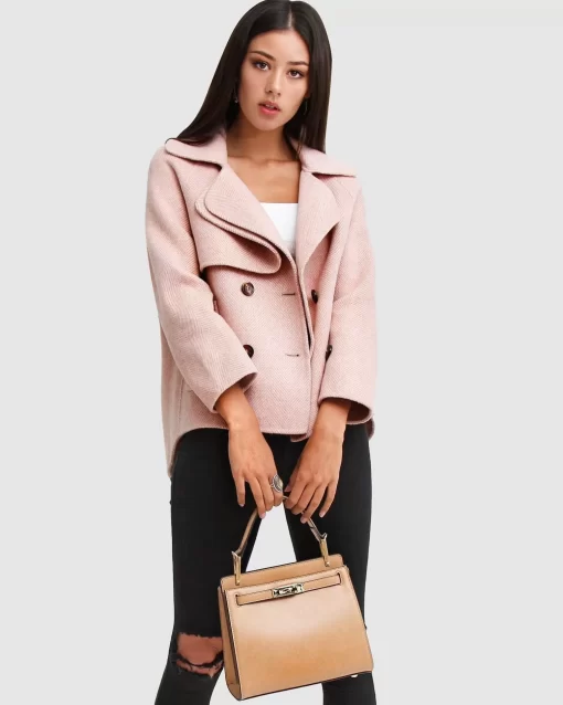 Belle & Bloom I'M Yours Wool Blend Peacoat - Blush Sale