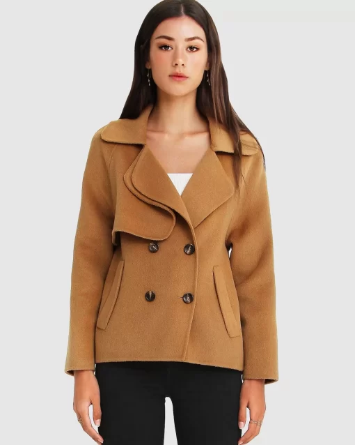 Belle & Bloom I'M Yours Wool Blend Peacoat - Camel Store