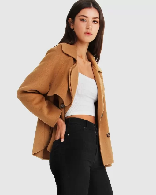 Belle & Bloom I'M Yours Wool Blend Peacoat - Camel Store