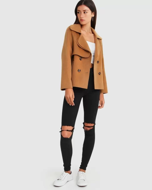 Belle & Bloom I'M Yours Wool Blend Peacoat - Camel Store