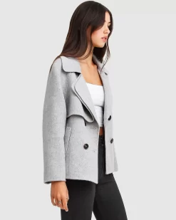 Belle & Bloom I'M Yours Wool Blend Peacoat - Grey Best