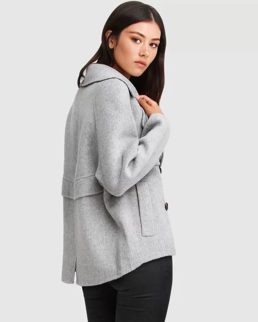 Belle & Bloom I'M Yours Wool Blend Peacoat - Grey Sale