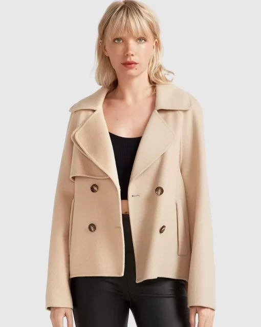 Belle & Bloom I'M Yours Wool Blend Peacoat - Pale Oat Flash Sale