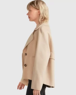 Belle & Bloom I'M Yours Wool Blend Peacoat - Pale Oat Flash Sale