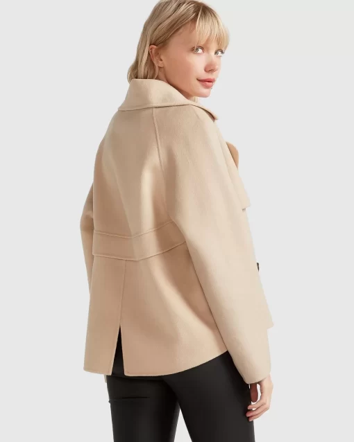 Belle & Bloom I'M Yours Wool Blend Peacoat - Pale Oat Flash Sale