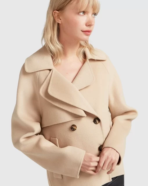 Belle & Bloom I'M Yours Wool Blend Peacoat - Pale Oat Flash Sale