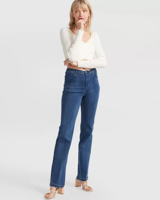 Belle & Bloom Impossible Highs Bootleg Jean - Dark Wash Cheap