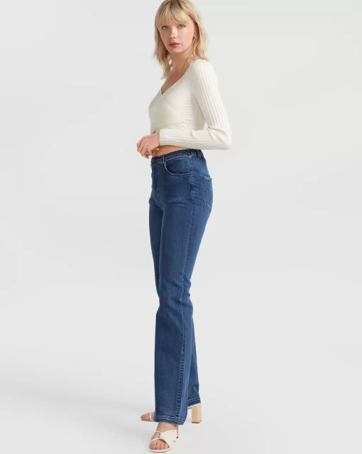 Belle & Bloom Impossible Highs Bootleg Jean - Dark Wash Cheap