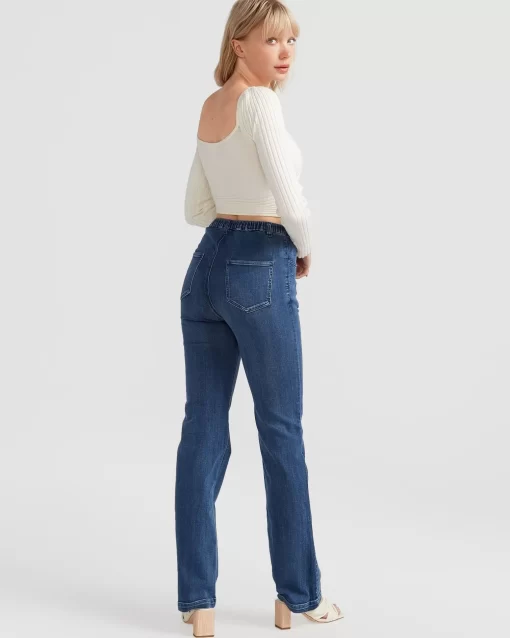 Belle & Bloom Impossible Highs Bootleg Jean - Dark Wash Cheap